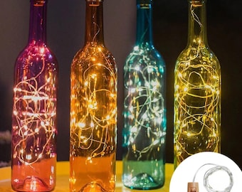 Guirlande lumineuse LED pour bouteille de vin en liège, guirlande lumineuse en fil de cuivre pour décoration de bar et de fête, guirlande de Noël et décoration de bouteille pour la maison