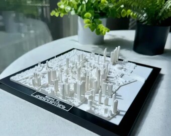 Figura de arte de pared y mesa con mapa 3D de la ciudad de Miami