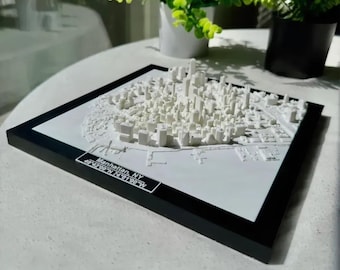Manhattan 3D City Model Map Wall and Table Art Figurine