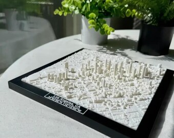 Los Angeles 3D City Model Map Wall and Table Art Figurine