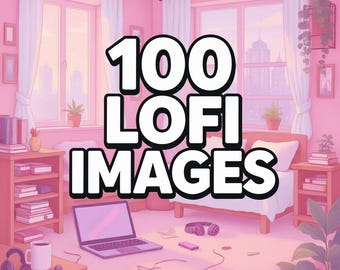 100 imágenes de estudio lo-fi: acogedoras salas de estudio de música de anime, paquete de arte digital, sin regalías