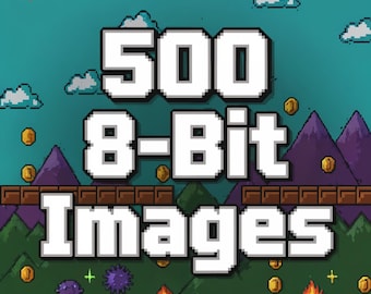 500 imágenes retro de pixel art de 8 bits / Fondos estilo NES (Descarga digital)