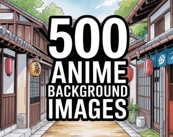 Paquete de 500 imágenes de fondo de anime: estilo manga japonés, ilustraciones de anime y fondos digitales