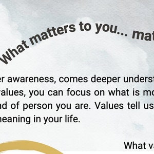 Acceptance and Commitment Therapy Values Card Sort- Self Guided