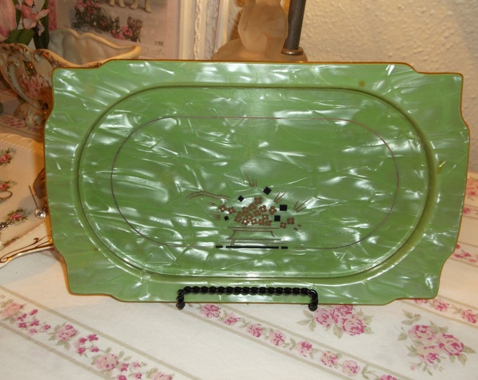 1920's Antique Art Deco Vanity Tray Dresser Set Shabby Chic Bakelite Etsy