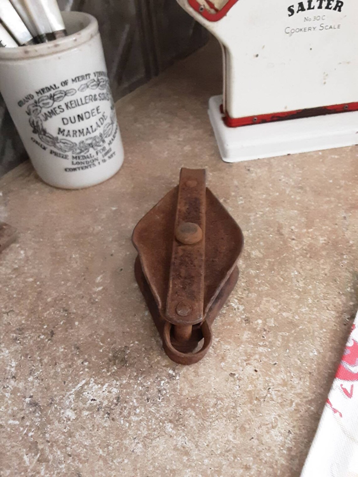 Vintage Industrial Salvage Repurpose Red Pulley Lamp Pulley Etsy