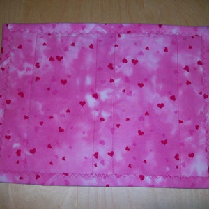 Valentine mug rug or mat pink hearts pink red and black centerpiece image 2