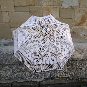 Crochet Umbrella, Lacy Parasol, White Victorian Parasol, Lace Floral, Vintage Wedding Accessories, Bridal Umbrella, Photo Session Umbrella