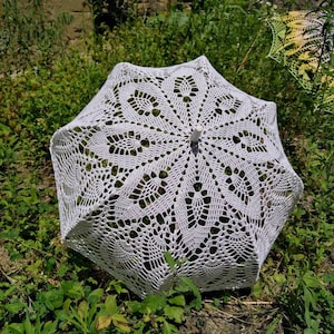 Wedding Umbrella, Victorian Lace Parasol, White Cotton Umbrella, Wedding Accessory, Photo Session Bridal Umbrella, Amazing Parasol