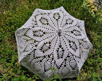 Wedding Umbrella, Victorian Lace Parasol, White Cotton Umbrella, Wedding Accessory, Photo Session Bridal Umbrella, Amazing Parasol