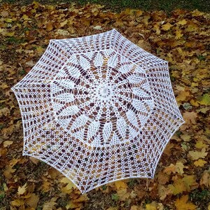 White Wedding Umbrella, Crochet Parasol, Wedding Accessories, Umbrella Sunshade, Victorian Parasol, Photo Session Umbrella, Bridal Umbrella