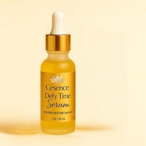Defy Time Serum: Anti-Aging Glow Facial Oil with Jojoba, Castor & Frankincense. 1 Fluid ounces