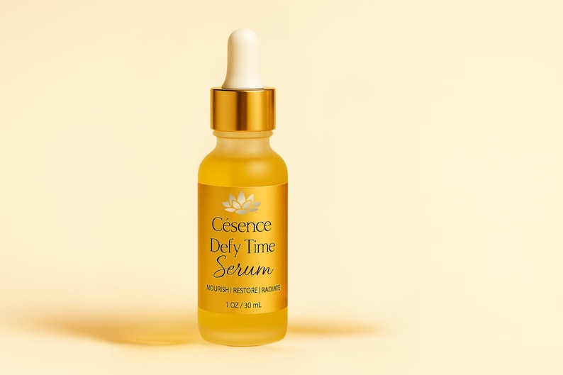 Defy Time Serum: Anti-Aging Glow Facial Oil with Jojoba, Castor & Frankincense. 1 Fluid ounces