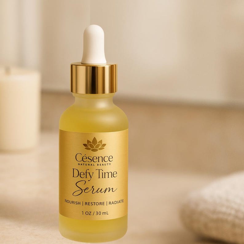 Defy Time Serum: Anti-Aging Glow Facial Oil with Jojoba, Castor & Frankincense. image 1