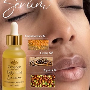 Defy Time Serum: Anti-Aging Glow Facial Oil with Jojoba, Castor & Frankincense. image 2