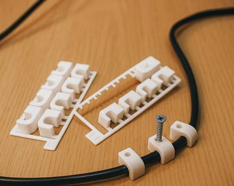 Cable Clips | 3D Printed Wire Organizer | Wall Cable Holder | Wire Management Clips | Minimalist Cable Tidy
