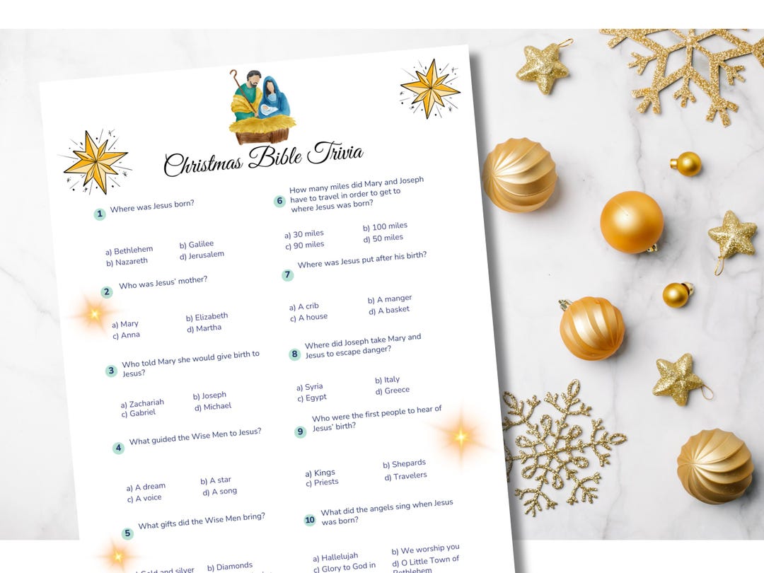 Christmas Bible Trivia Game, Nativity Printable (PDF) - Etsy