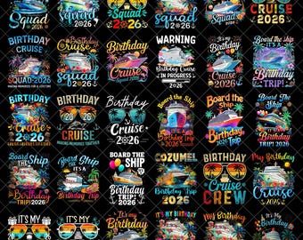 Pack Croisière 2026 PNG | Croisière en famille PNG | Chemises de croisière d'anniversaire | Escouade de croisière PNG | Conception de chemise de vacances