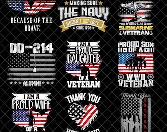 Sublimation de motifs patriotique vétéran Bundle Png, Bundle patriotique PNG, impression militaire USA Sublimation Tshirt, téléchargement immédiat PNG