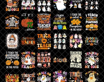 Enseignant Halloween Png, Halloween preppy enseignant crayon Png, un truc ou enseigner Png, Halloween Png, chemise fantôme enseignant Png, chemise Halloween Png