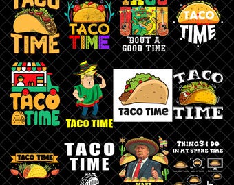 Tacos Time Png, Mexican Day png, Cinco De Mayo Png, Fiesta Png, Taco Png, Mexico Png, léopard, cactus, motifs par sublimation, téléchargement numérique
