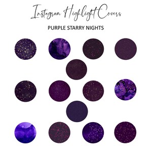INSTAGRAM HIGHLIGHT COVERS, Purple Starry Night Covers, Blog Branding Kit, Social Media Icons, Stars, Night Sky, Purple Circles