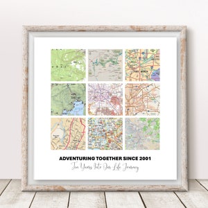 PERSONALIZED GIFT PRINT, Travel Map, Anniversary Gift, Adventure Memorabilia, Special Occasion, For Her, For Him, Birthday Gift, Wedding