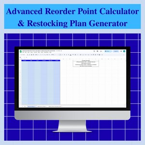 Advanced Reorder Point Calculator & Restocking Plan Generator | Google Sheets Inventory Management Template