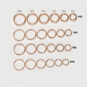 14K Rose Gold Hinged Seamless Clicker Hoop for Cartilage, Conch, Daith, Tragus, Nose