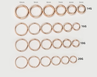 14K Rose Gold Hinged Seamless Clicker Hoop for Cartilage, Conch, Daith, Tragus, Nose