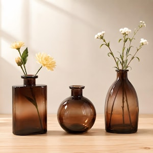 琥珀色のガラスの花瓶 - Etsy 日本