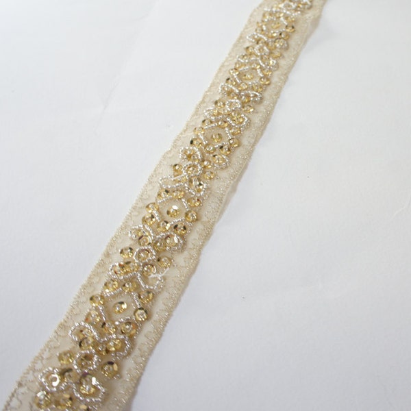 SALE, GOLD Bridal Sash, GOLD Bridal Belt, Gold beaded sash, Beaded Sash, Bridal Sash, Bridal Belt, Sequin Sash, Sequin Belt, Bridal Headband