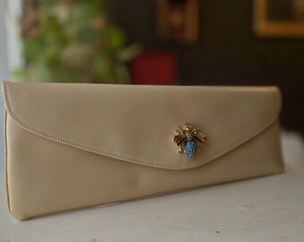 1950s Bobbie Jerome Ivory Leather Clutch