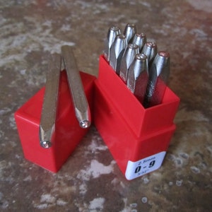 3/32&quot; (2.5mm) Premium Quality Number Stamp Set - Great for Stainless Steel :) TSSN2.5PB
