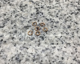 100 Qty. - 4mm OD, 2.6mm ID, 22g (.7mm) Saw Cut Stainless Steel Rose Gold Color Titanium Coated Jump Rings JR22-04R