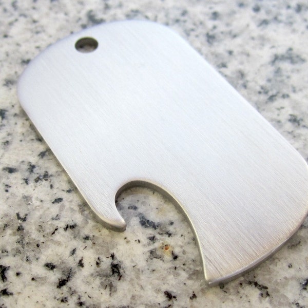 1 1/8 "x 2" (29mm x 49mm) Seite Slot Flaschenöffner Hund Tag Stamping/Gravur Blanks, 2mm Edelstahl - PERFEKTE Schlüsselanhänger SSBODT09-16H-2MM