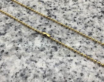 24", 1.5mm No. 0 Stainless Steel Yellow Gold Color Ball Chain necklaces -  AWESOME Silver Alternative BC0-24Y