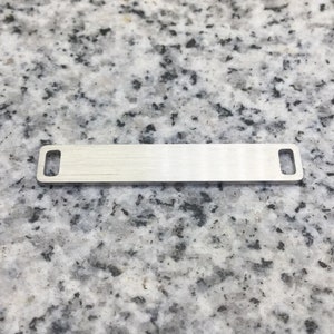 BRUSHED FINISH 1/4'' x 1 1/2'' (7.5mm x 38.5mm) Laser Cut Bracelet Blank, 20g Stainless Steel - LBB02-12DH