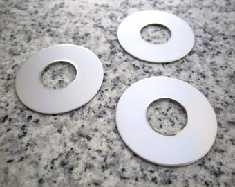 1 1/4" (32mm) Round Wide Rim Washer (1/2'' center hole) Stamping Blanks, 22g Stainless Steel - AWESOME Silver Alternative WRW10