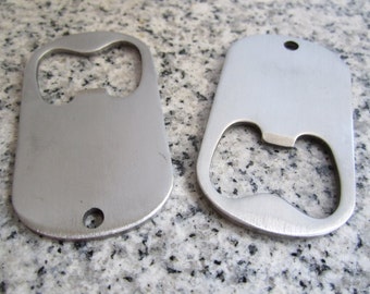 1 1/4&quot; x 2 1/8&quot; (31mm x 55mm) Bottle Opener Dog Tag Stamping Blanks, 2mm Stainless Steel - PERFECT size for keychain BODT10-18H-2MM