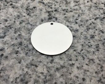 PREMIUM 1" (25mm) Round Stamping/Engraving Blank w/ Hole, 22g Stainless Steel - Shiny Mirror finish on all surfaces! PR08H
