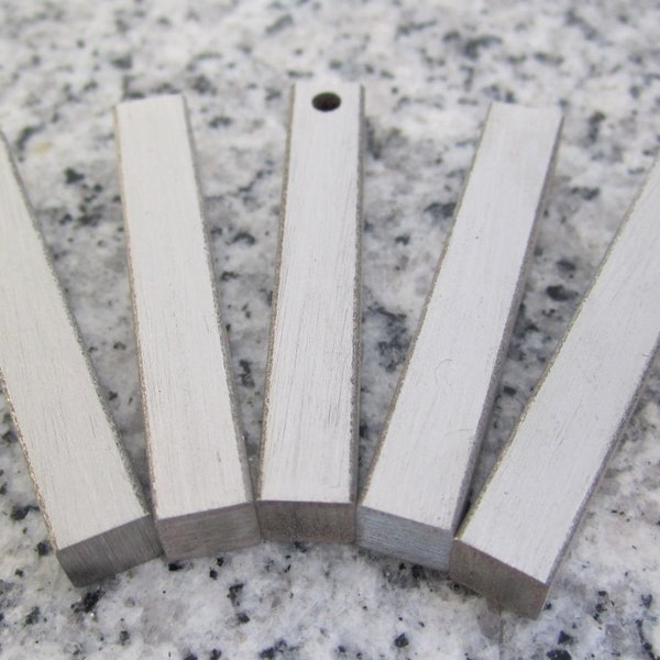 10  Qty. - 1/4" x 1/4" x 1 1/2" (6mm x 6mm x 38mm) Solid Square Bar Rectangle, Stainless Steel - AWESOME Silver Alternative SB02-12