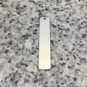 PREMIUM 1/4&quot; x 1 1/2&quot; (6mm x 38mm) Rectangle Stamping/Engraving Blank w/ Hole, 22g Stainless Steel - PRT02-12H