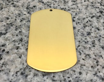 PREMIUM 1 1/8'' x 2'' (29mm x 51mm) Yellow Dog Tag Stamping/Engraving Blank w/ Hole, 22g Stainless Steel - PDT09-16HY