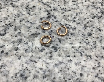 100 Qty. - 7mm OD, 4.6mm ID, 18g (1.2mm) Saw Cut Stainless Steel Rose Gold Color Jump Rings JR18-07R