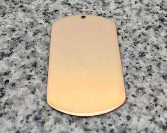 PREMIUM 1 1/8'' x 2'' (29mm x 51mm) Rose Dog Tag Stamping/Engraving Blank w/ Hole, 22g Stainless Steel - PDT09-16HR