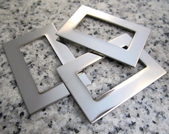 1" x 1 1/2" (25mm x 38mm) Rectangle Washer Stamping Blank, 22g Stainless Steel - AWESOME Silver Alternative RTW08-12