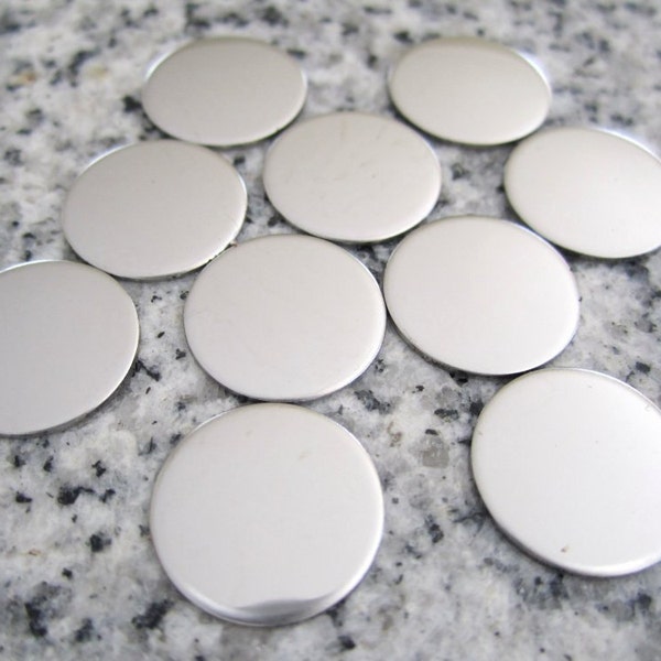 1/2" (13MM) Round Disc Stamping Blanks, 22g Stainless Steel - AWESOME Silver Alternative R04