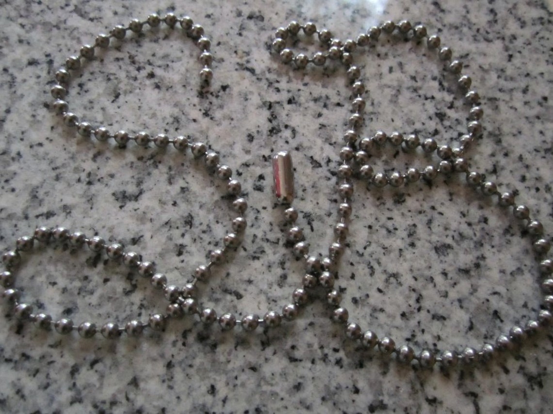 ITALIAN SOLID STERLING Silver Bead Ball Chain Necklace 925 Silver Chain