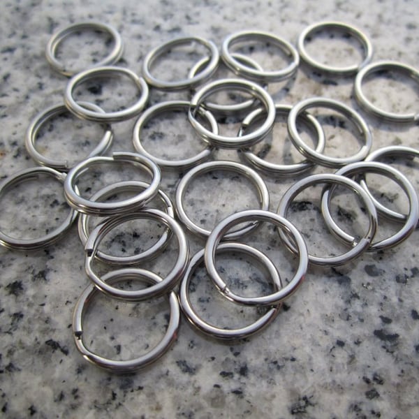 100 Qty. - 1/2" (12mm) OD Stainless Steel Split Rings - SR-12